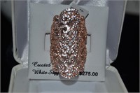 18kt rose gold over SS Size 7 Ring