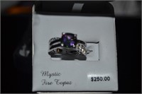 Mystic Fire Topax and Sterling Ring Size 7