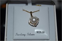 14kt over SS Cultured Pearl Necklace
