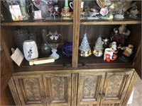 Contents of Bottom Shelf - Glassware, Knickknacks