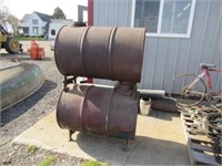 Double Barrel Wood Burner and Chimney Pipes