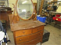 Antique Oak Dresser with Mirror