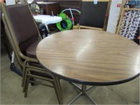 36" Round Formica Top Table & 3 Chairs