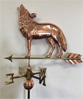 SUBSTANTIAL WOLF COPPER & BRASS WEATHER VANE