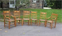 Early Quebec Rustic Chairs with Rawhide Seats