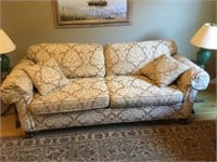 Very nice upholstered sofa with cushions in