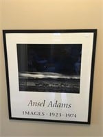 Framed Ansel Adams print. 27”x 29” overall.