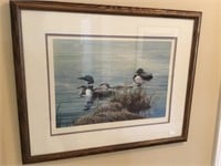 Numbered print “Loon Family”. Signed Calvert.