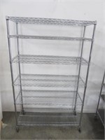 48" NSF Metal Storage Shelf on Wheels 6-Tier