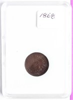 Coin 1868 Indian Head Cent in Extra Fine **