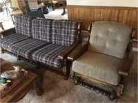 Vintage Couch & Rocking Chair
