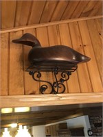 Duck Decoy & Metal Shelf