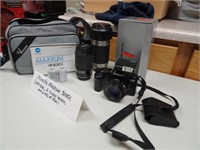 Minolta Maxxum 3000i Camera w/case, lenses & film