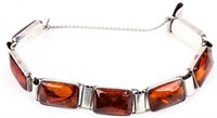 Jewelry Silver & Amber Bracelet