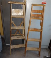2 Wood Step Ladders