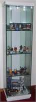 LIGHTED DISPLAY CASE WITH GLASS SHELVES