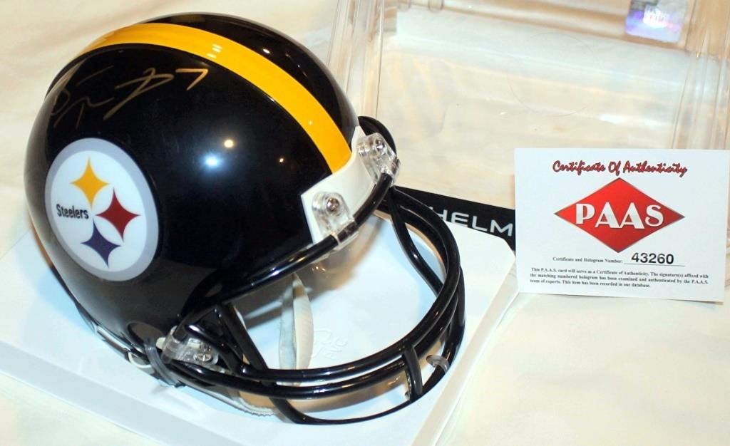 Ben Roethlisberger #7 Pittsburgh Steelers Autographed Mini Helmet COA #43260 (view 1)