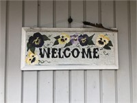 Welcome Sign, 2 Wind Chimes, & Thermometer