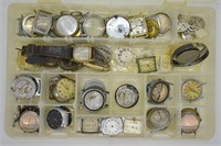 Large Box Lot of Watch Parts, Cases, Faces & More