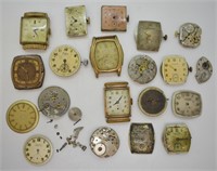 19 pcs. Vintage Watch Movements & Parts