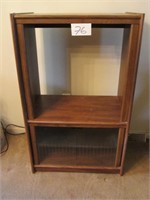 MICROWAVE OR TV STAND W/ DOUBLE GLASS DOORS