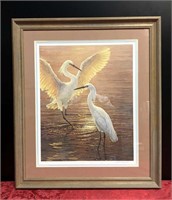 Evening Duet Snowy Egrets S/N Print Seerey-Lester