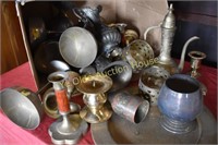 Box Lot of Assorted Brass