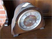 Oak Smiths Enfield Mantle Clock With Key and