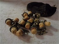 15 Wine or Bottle Cork Tops with Horse Decor