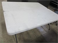 Lot TWO 6' Folding Lifetime Poly Tables
