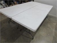 Lot TWO 8' Poly Folding Tables Lifetime