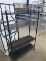 3' Black Metro Roller Shelving w/ wood inserts EXC