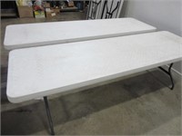 Lot TWO 8' Folding Lifetime Poly Tables