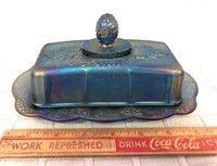 CARNIVAL GLASS BUTTER DISH