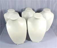 5 - White Leatherette Necklace Display Stands 12"T
