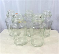 5 -  12" Storage Jars with Lids