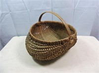 Woven Basket with Wood Handle