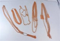 Five Sierra Rose Gold Metal Hand Made Necklaces