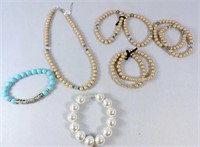 Hand Made Beaded Bracelets & Necklace