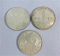 1939. 1957 & 1961 Silver Dollars