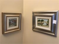 Pair of small framed oil paintings purchased in