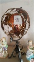 metal globe and other decor