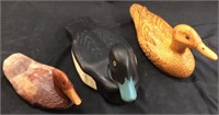 3 WOODEN DUCK WALL PIECES, 1987 CAYMAN ISLAND,
