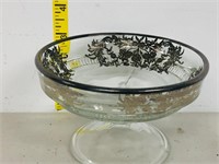 silver overlay footed dish