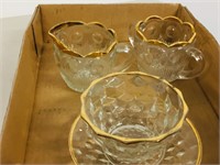 gold trimmed glass - various
