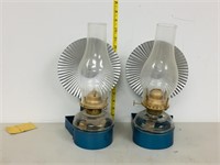 pair of Eagle brand lanterns w/ reflectors