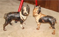 Pair Antique or Vintage Cast Iron Boston Terrier