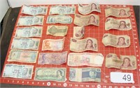 Grouping of Foreign Paper Currency