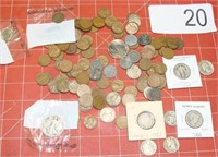 Grouping of Random American Coins Some Silver