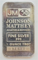 Vintage Johnson Matthey .999 Silver Bar
